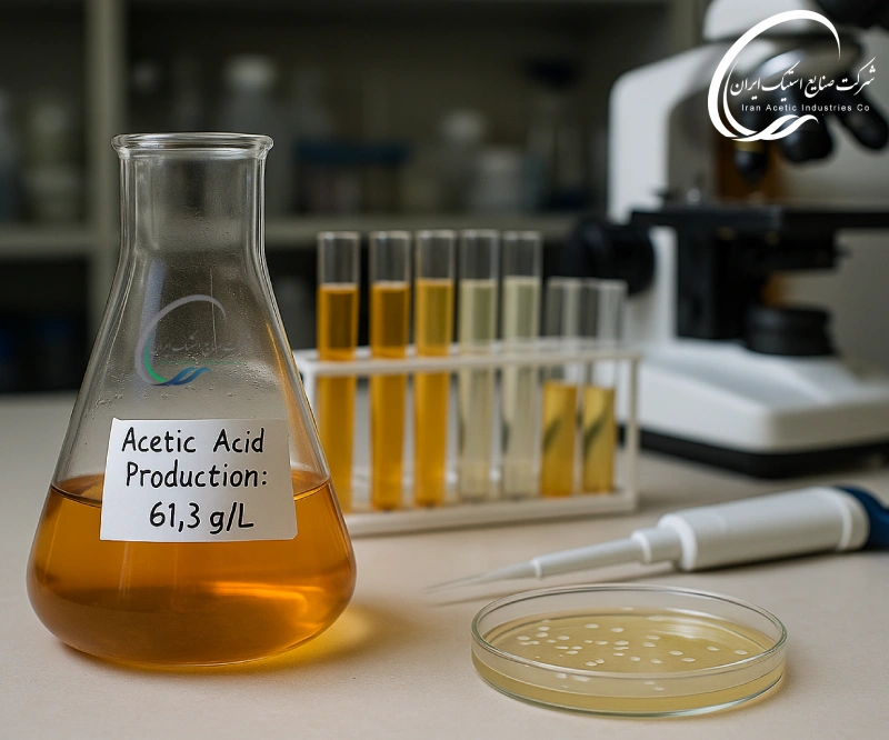 بهینه سازی سویه های میکروبی برای افزایش بازده تولید اسید استیک