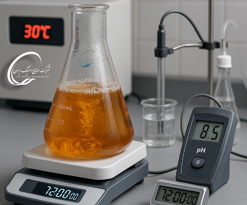 تنظیم دما ، ph و زمان تخمیر برای حداکثر بازده تولید اسید استیک