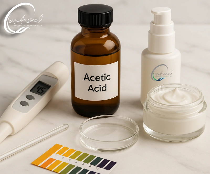 نقش اسید استیک در کنترل PH و پایداری فرمولاسیون محصولات مراقبت از پوست